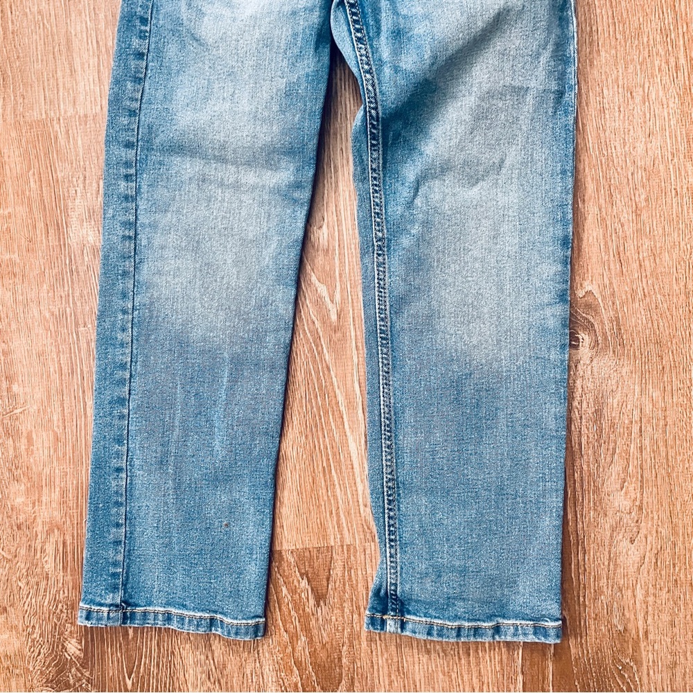 Cat & Jack Kids' Dark Blue Denim Stretch Straight Leg Jeans 12 Adjustable Waist - Picture 5 of 8